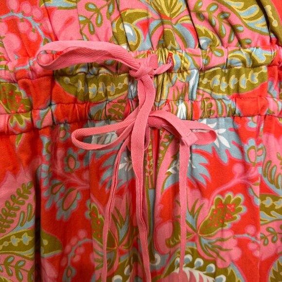 Spartina 449 Lea Midi Dress Size Medium River Club Damask Red Vacation Resort - Picture 2 of 9